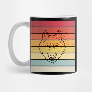 retro wolf Mug